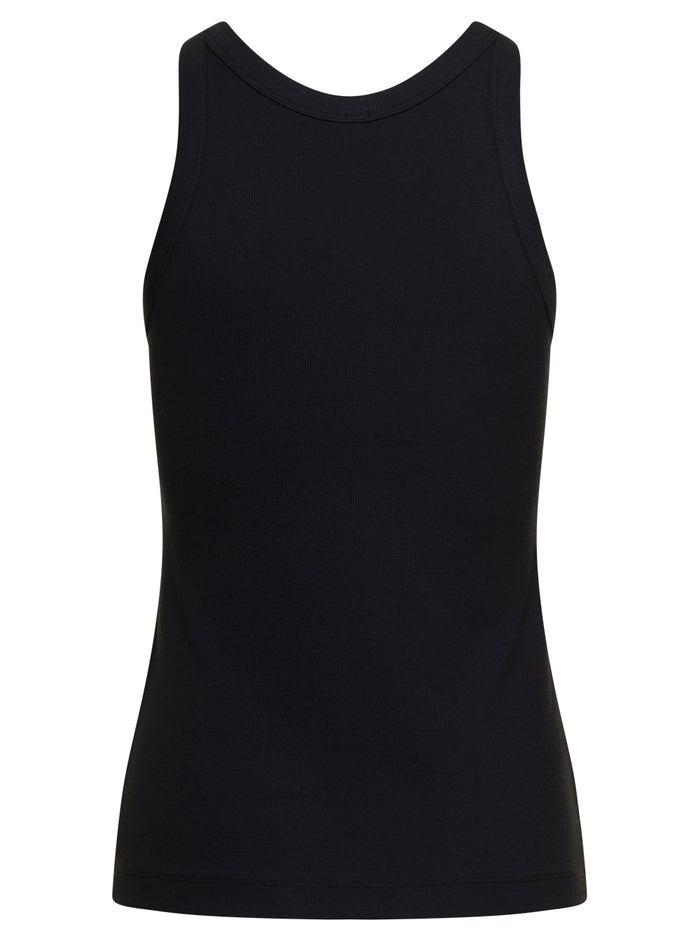 Espera Black U Neck Rib Tank Top Stretch Cotton Woman Toteme Organic Elastane