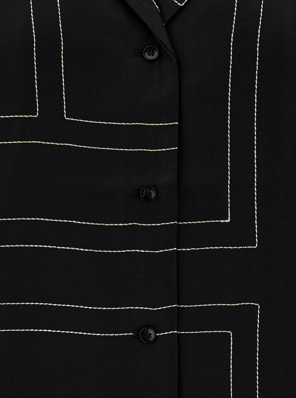 Black Shirt With All-Over Monogram Print Silk Woman And Blouses