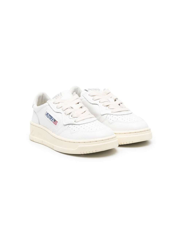 White Medalist Low Top Sneakers Cow Leather Girl