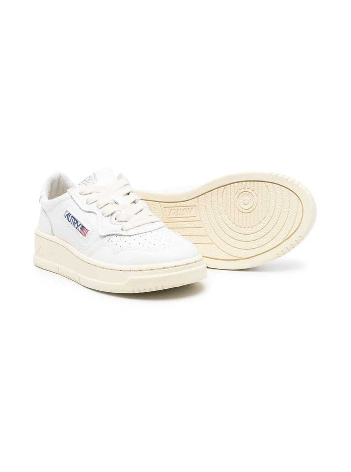 White Medalist Low Top Sneakers Cow Leather Girl