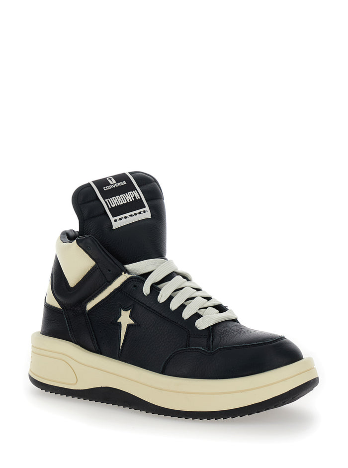 Converse - Turbowpn Black Sneakers High Top Leather Man Cow