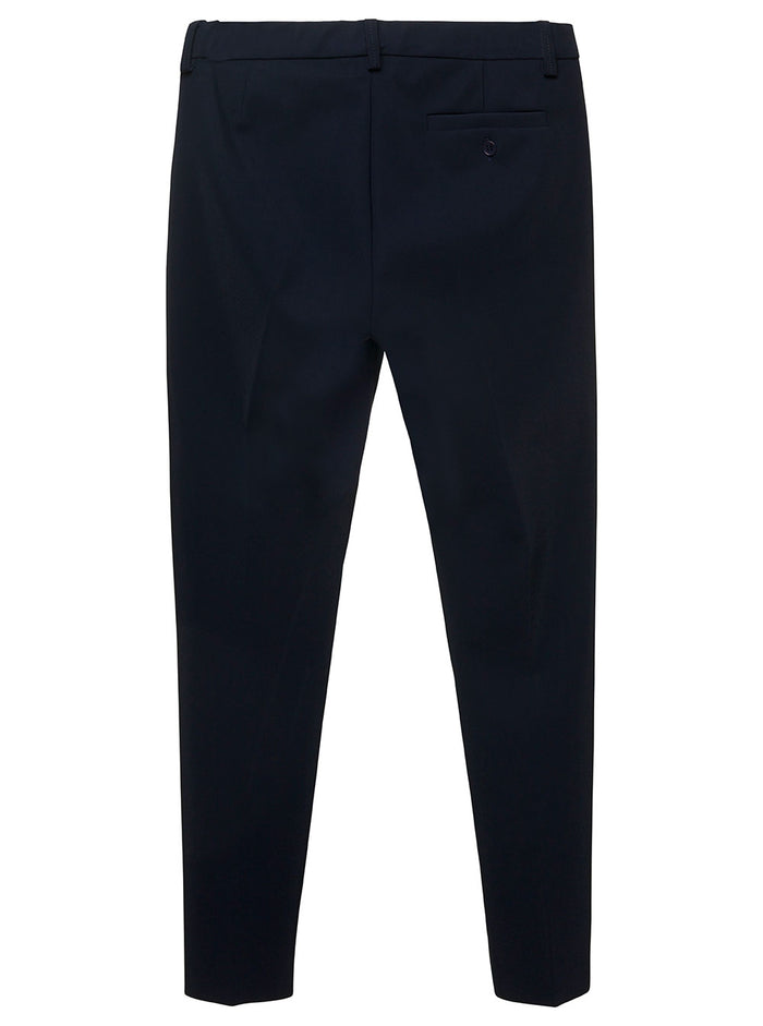 Blue Straight Leg Three-Pocket Styled Pants Nylon Boy Blu Polyamide Elastane Trousers