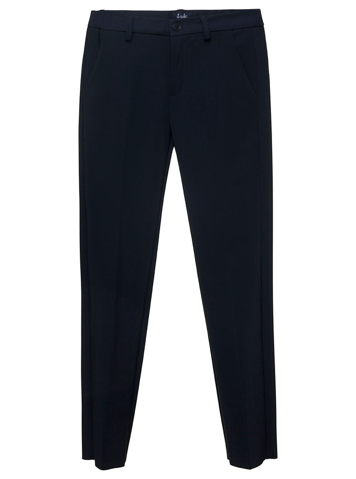 Blue Straight Leg Three-Pocket Styled Pants Nylon Boy Blu Polyamide Elastane Trousers