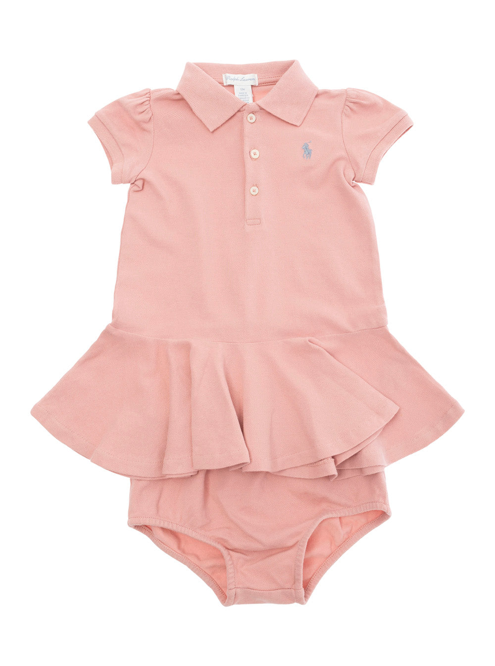 Stretch Mesh Polo Dress & Bloomer Pink