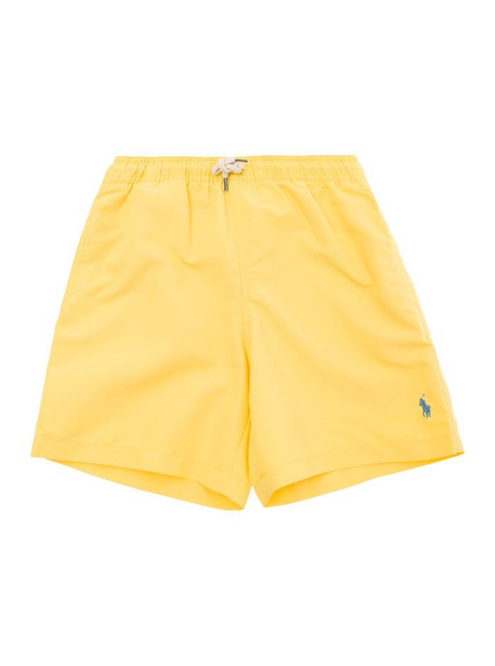 Yellow Swimsuit With Drawstring Techno Fabric Boy Polyester Beachwear