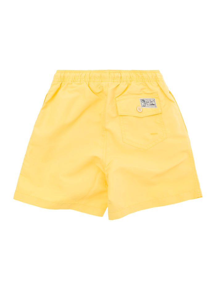 Yellow Swimsuit With Drawstring Techno Fabric Boy Polyester Beachwear