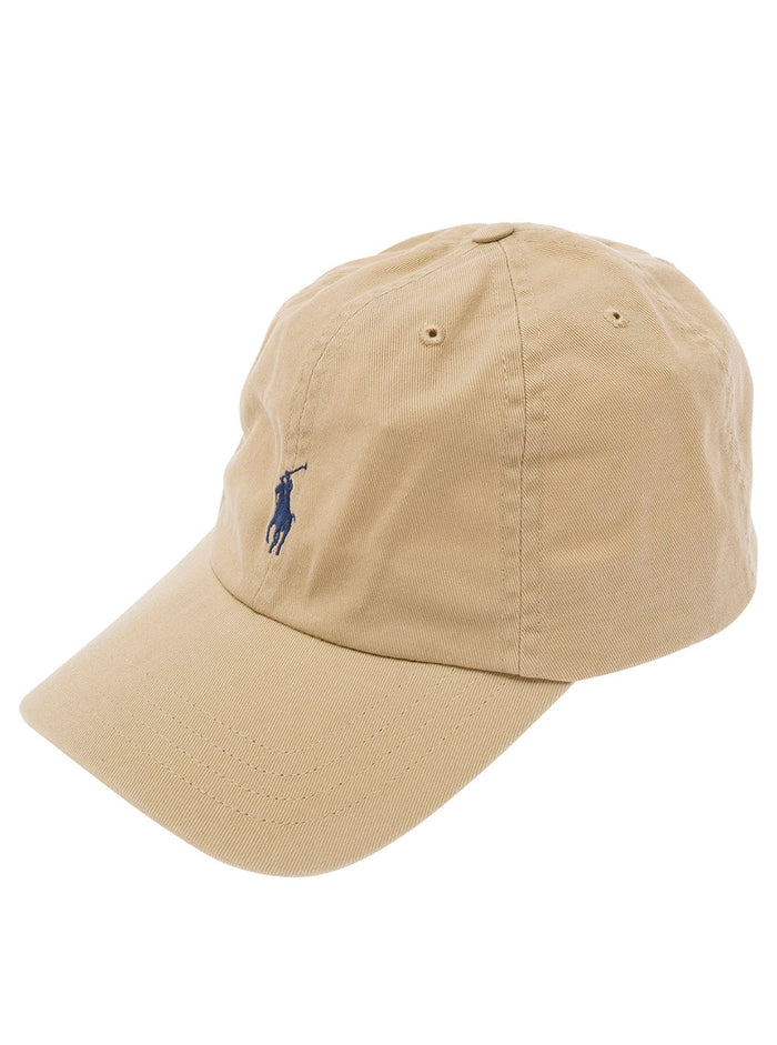 Beige Baseball Cap With Pony Embroidery Cotton Boy Hats And Gloves