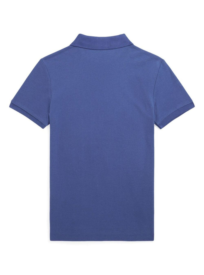 Blue Polo Shirt With Logo Cotton Boy Blu Tshirts And