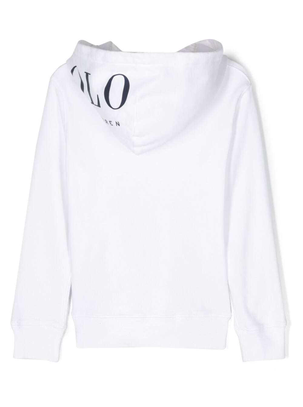 White Hoodie With Logo Cotton Blend Boy Polyester Sweatshirts