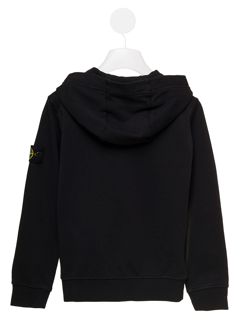 Black Hooded Sweatshirt With Zip Fastening Cotton Boy Sweatshirts