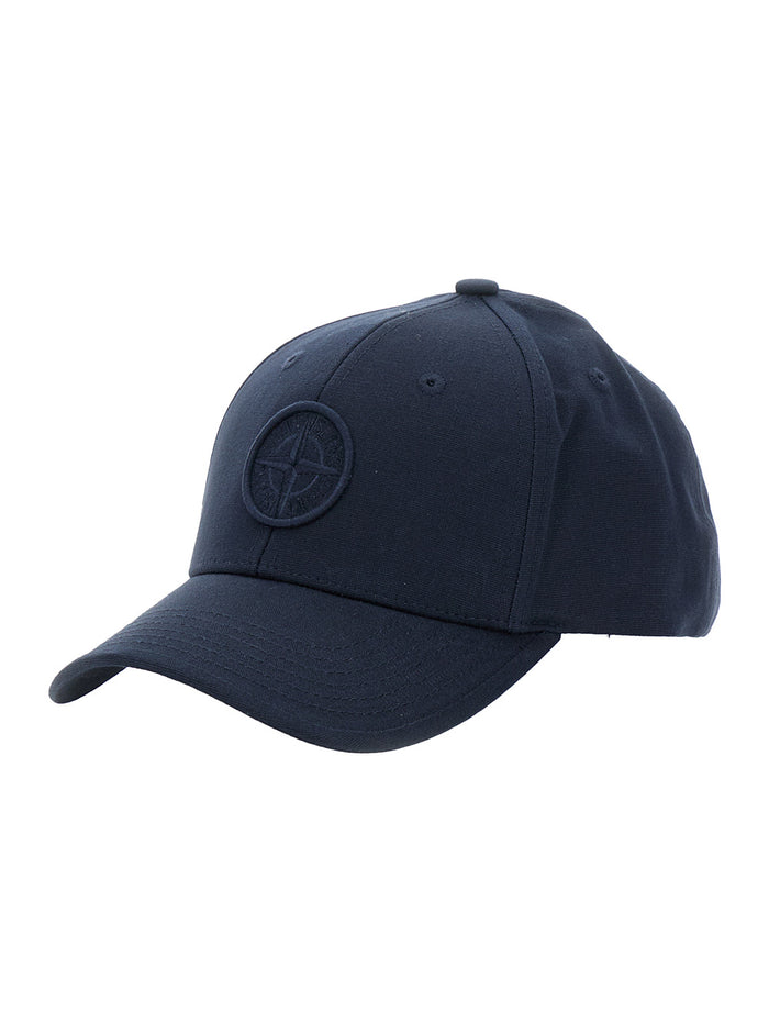Blue Baseball Cap With Logo Cotton Boy Blu Hats And Gloves
