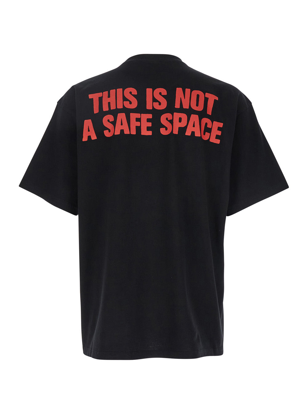 Black T-Shirt With Print On The Front And Maxi Slogan Back Cotton Man Tshirts Polo Shirts