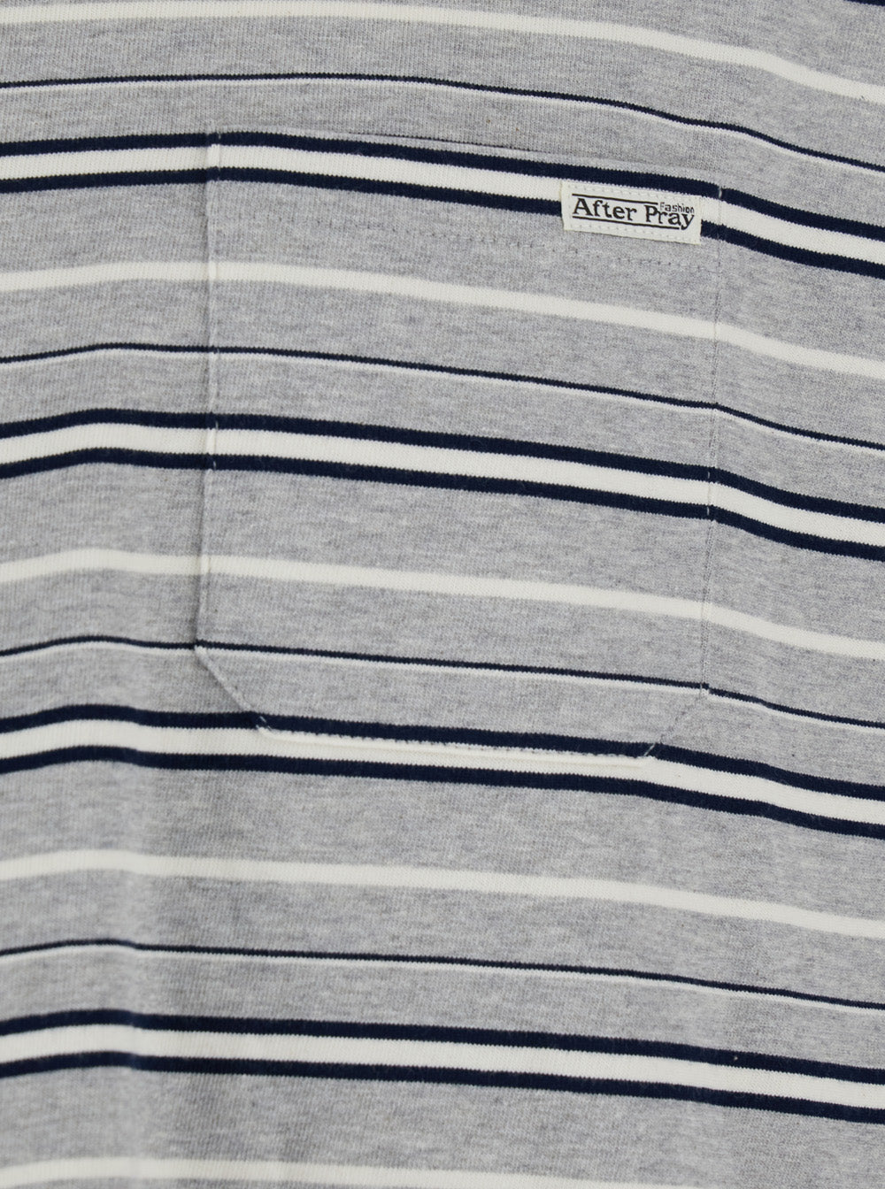 Grey Crewneck T-Shirt with All-Over Striped Motif in Cotton Man Tshirts And Polo Shirts