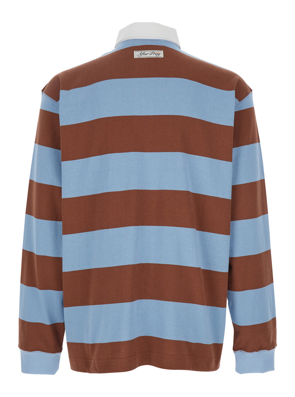 Multicolor Polo Shirt with Logo Lettering on the Front and All-Over Striped Motif in Cotton Man Tshirts