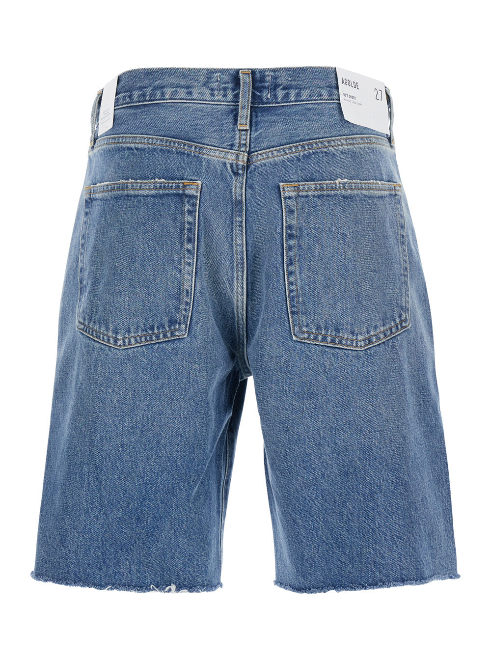 Blue Five-Pocket Shorts with Button Closure in Denim Woman Blu Cotton And Bermuda