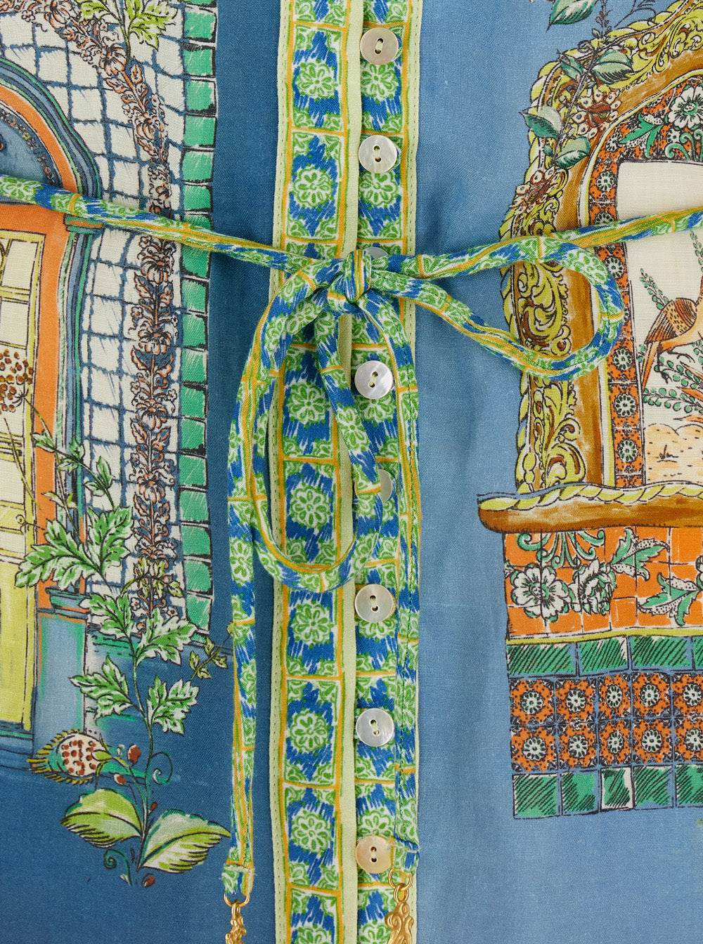 Monte Multicolor Dress With Block Inserts And Graphic Print Ramia Woman Ramie