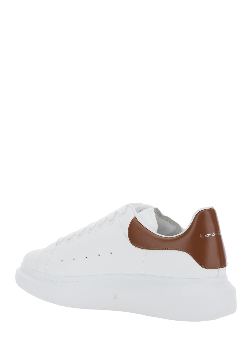 White Low-Top Sneakers With Chunky Sole And Contrasting Heel Tab Leather Man Calf