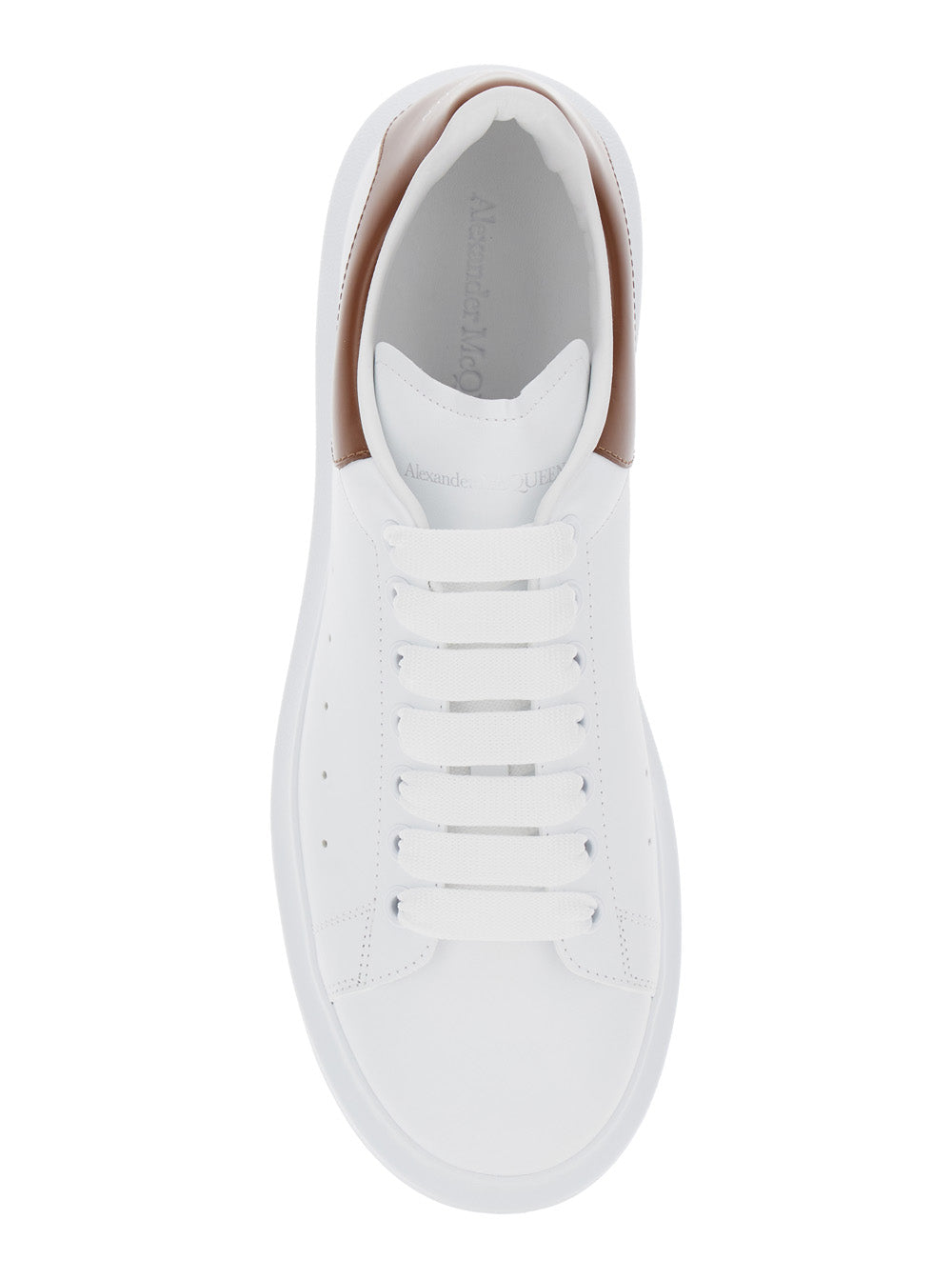 White Low-Top Sneakers With Chunky Sole And Contrasting Heel Tab Leather Man Calf