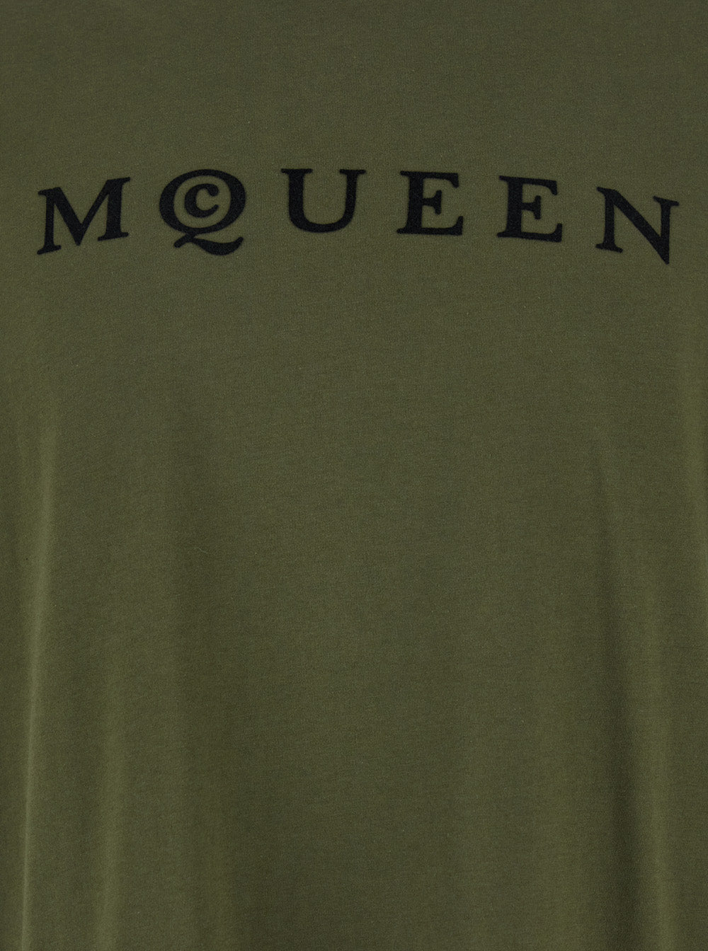 Green Crewneck T-Shirt With Logo Print On The Front Cotton Man Tshirts And Polo Shirts