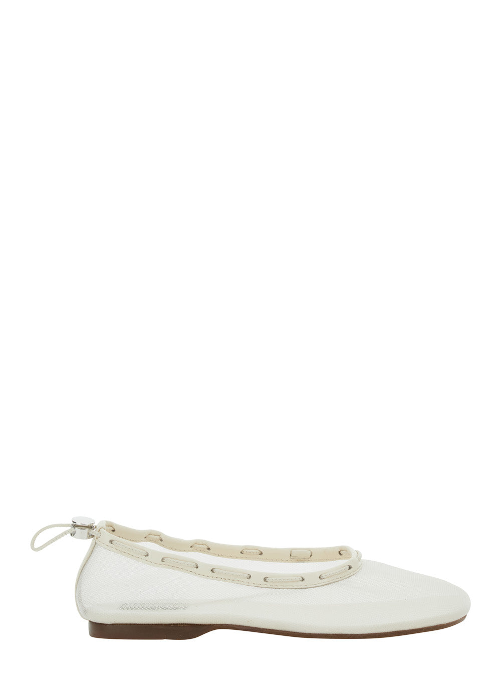 Gill White Ballerinas with Semi-Transparent Mesh Design and Adjustable Drawstring in Tech Fabric Woman Polyamide