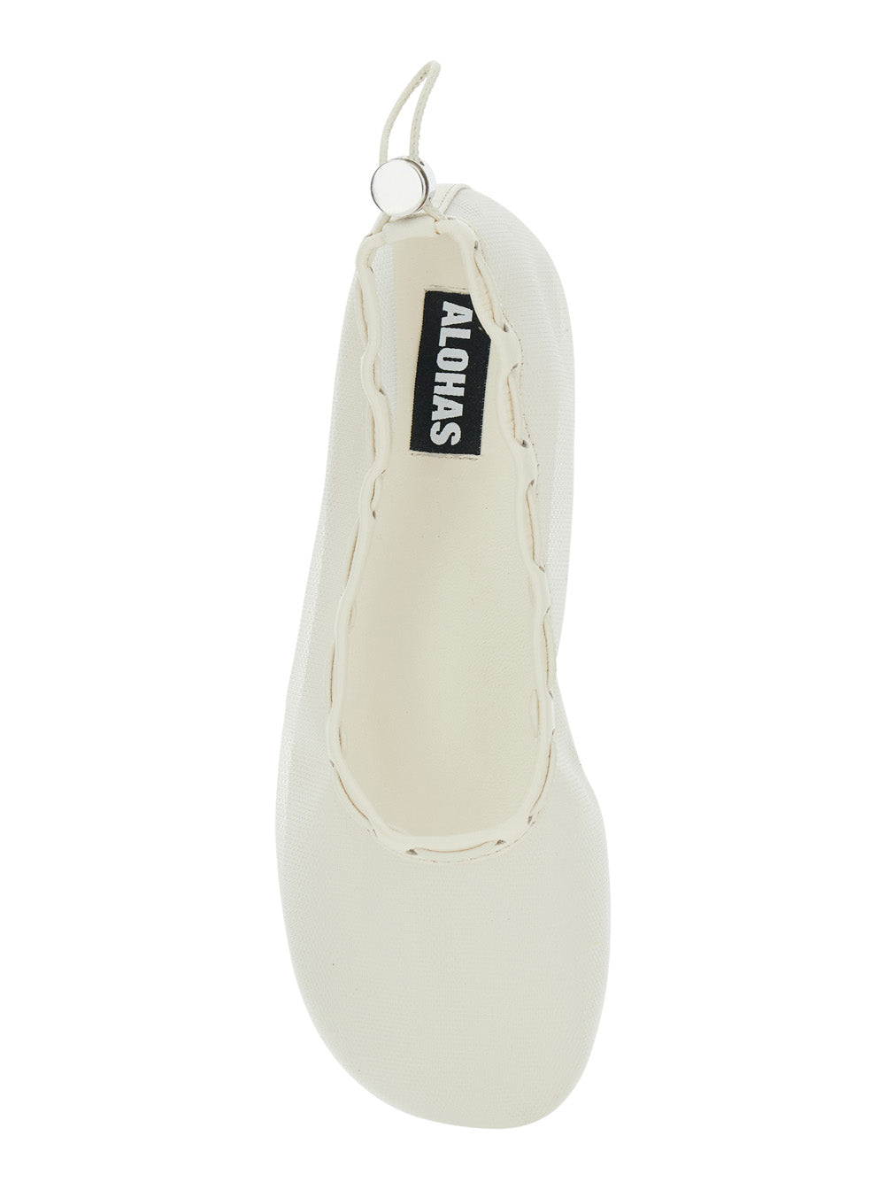 Gill White Ballerinas with Semi-Transparent Mesh Design and Adjustable Drawstring in Tech Fabric Woman Polyamide