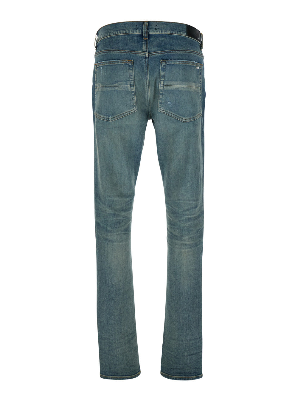 Blue Ma Quand Jeans With Ripped Details On The Front And Logo Patch Rear Denim Man Blu