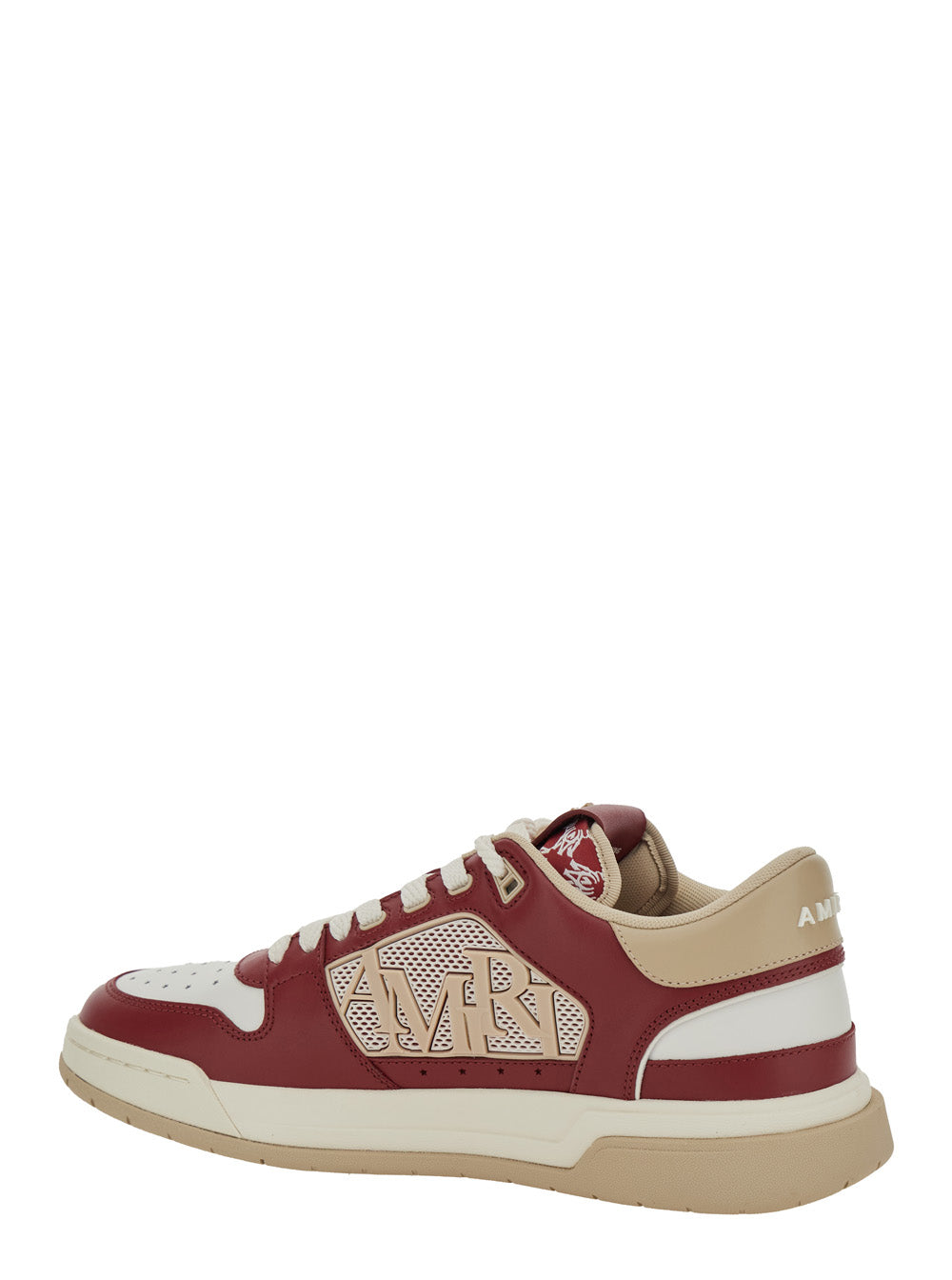 Bordeaux Classic Low Sneakers With Maxi Logo On The Side And Patch Tongue Leather Man Cow