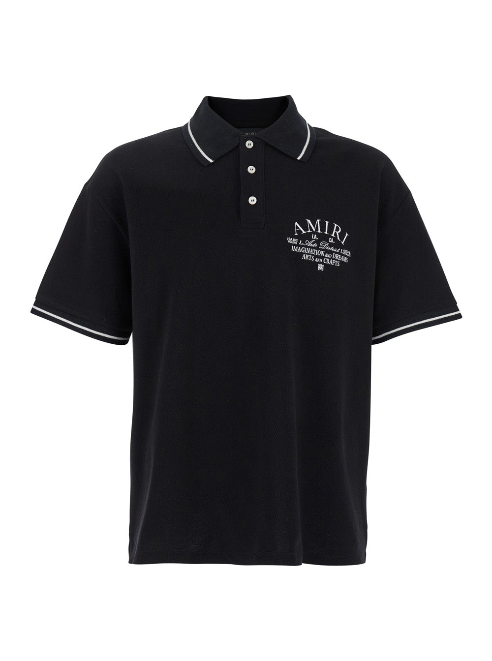 Black Polo Shirt With Classic Collar And Logo Embroidery On Front Rear Cotton Man Tshirts