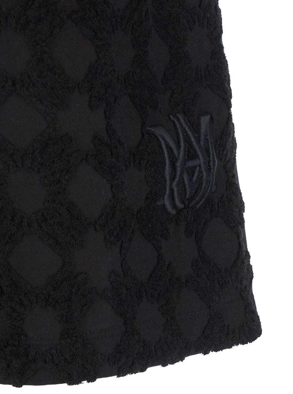 Black Bermuda Shorts With All-Over Ma Quads Motif And Embroidered Logo On The Front Cotton Blend Man Coton Polyamide
