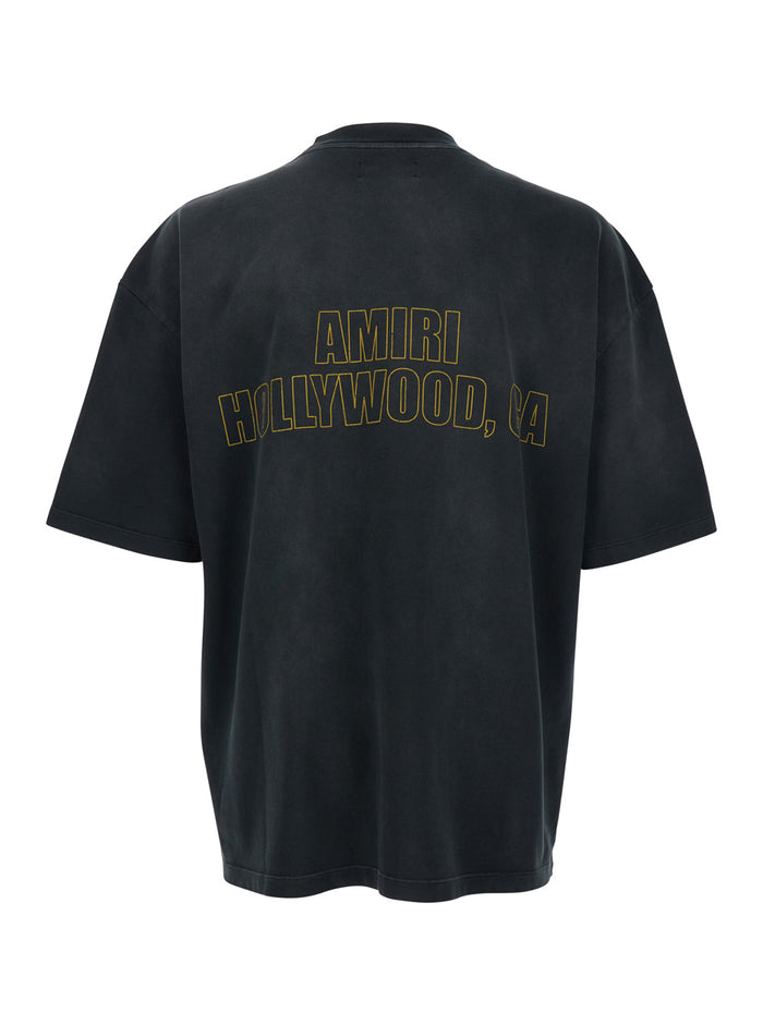 Ma Eagle Black Crewneck T-Shirt With Maxi Logo Print On The Front And Lettering Rear Cotton Man Tshirts Polo Shirts