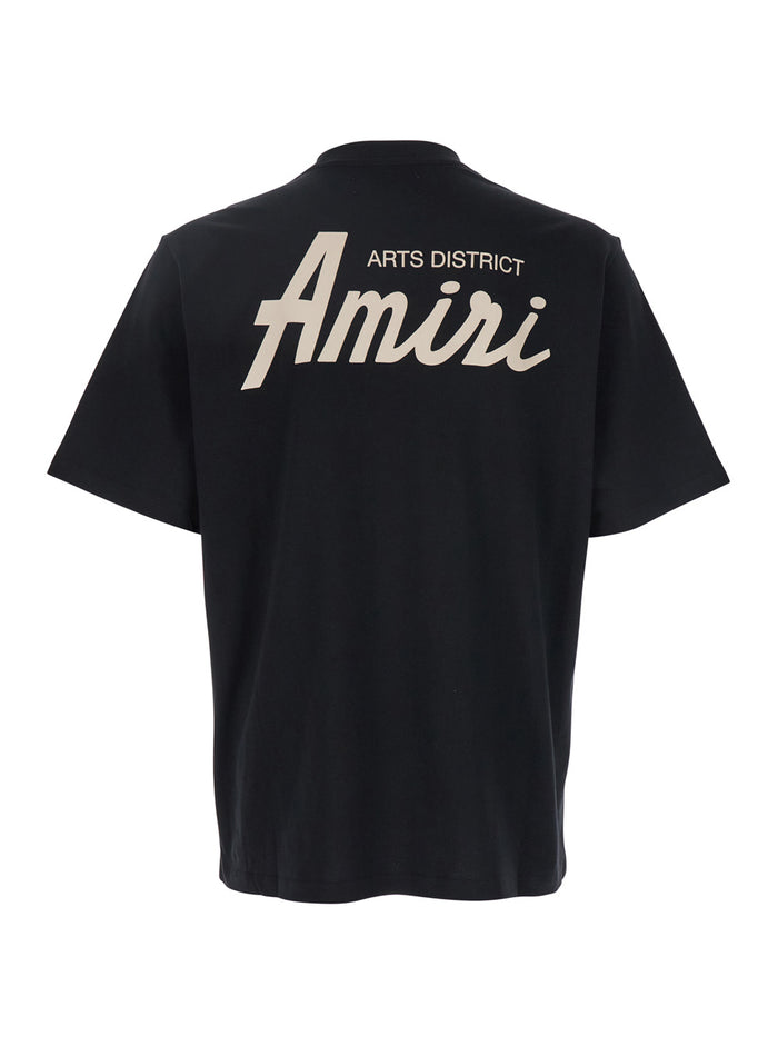 Cityblack Crewneck T-Shirt With Logo Detail On The Front And Maxi Print Rear Cotton Man Black Tshirts Polo Shirts