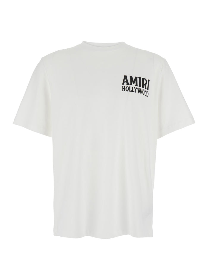 Jazz Wolf White Crewneck T-Shirt With Logo Lettering On The Front And Maxi Print Rear Cotton Man Tshirts Polo Shirts