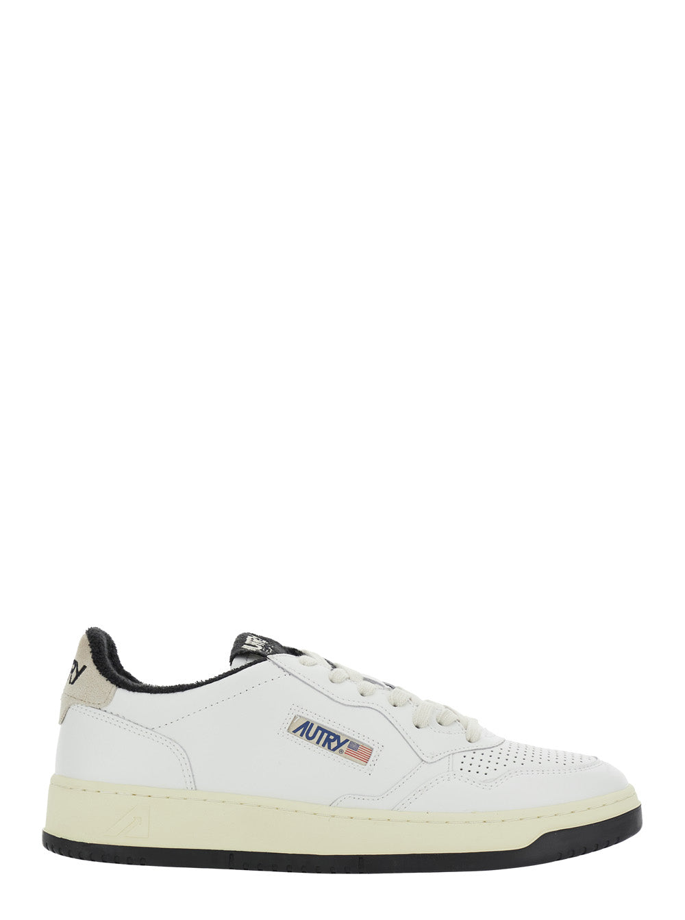 Medalist Black And White Low Top Sneakers With Embossed Logo On The Tongue Grained Leather Man White/black