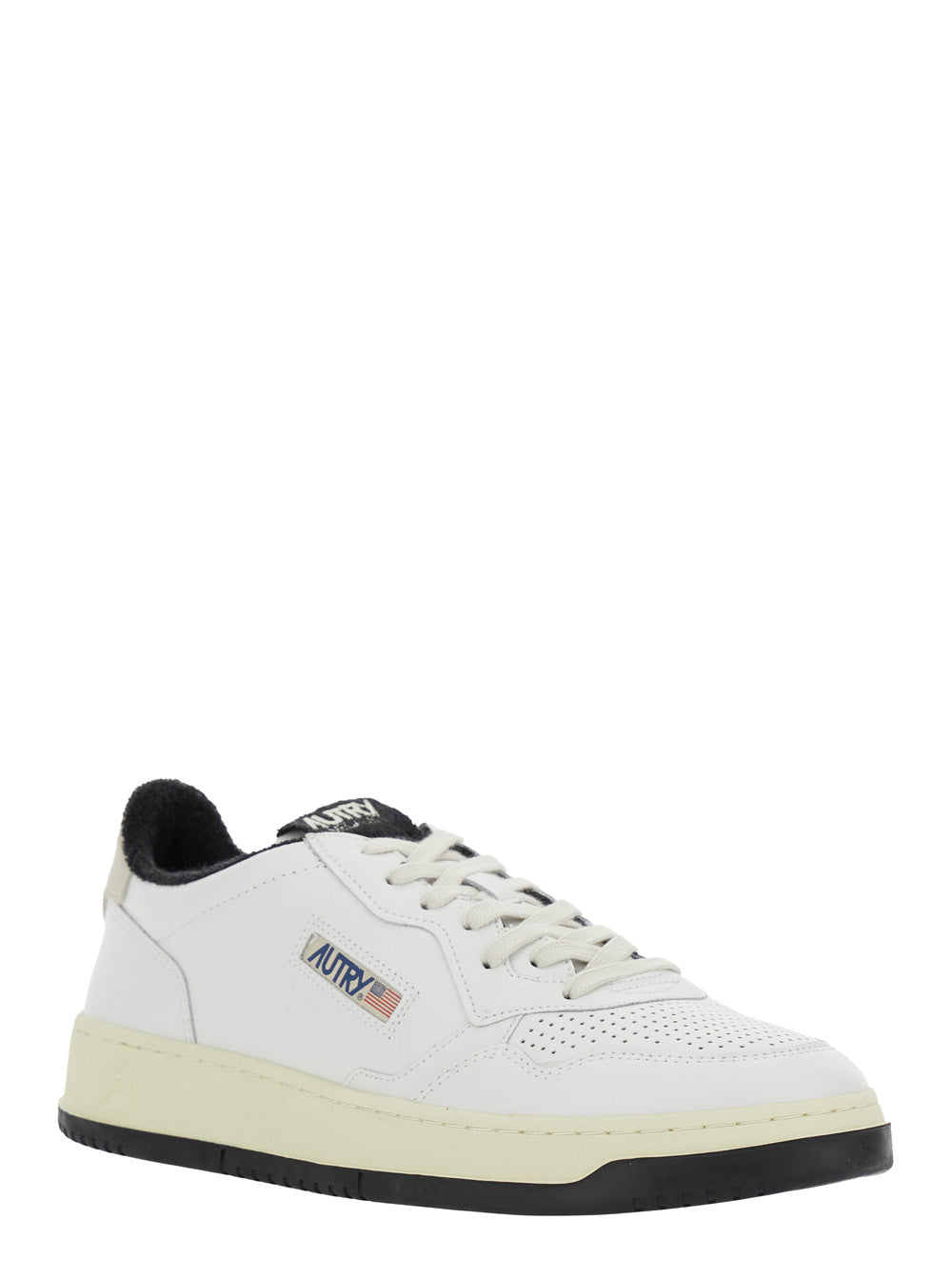 Medalist Black And White Low Top Sneakers With Embossed Logo On The Tongue Grained Leather Man White/black