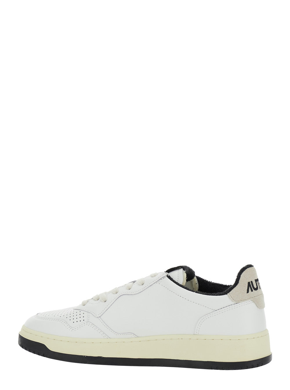 Medalist Black And White Low Top Sneakers With Embossed Logo On The Tongue Grained Leather Man White/black