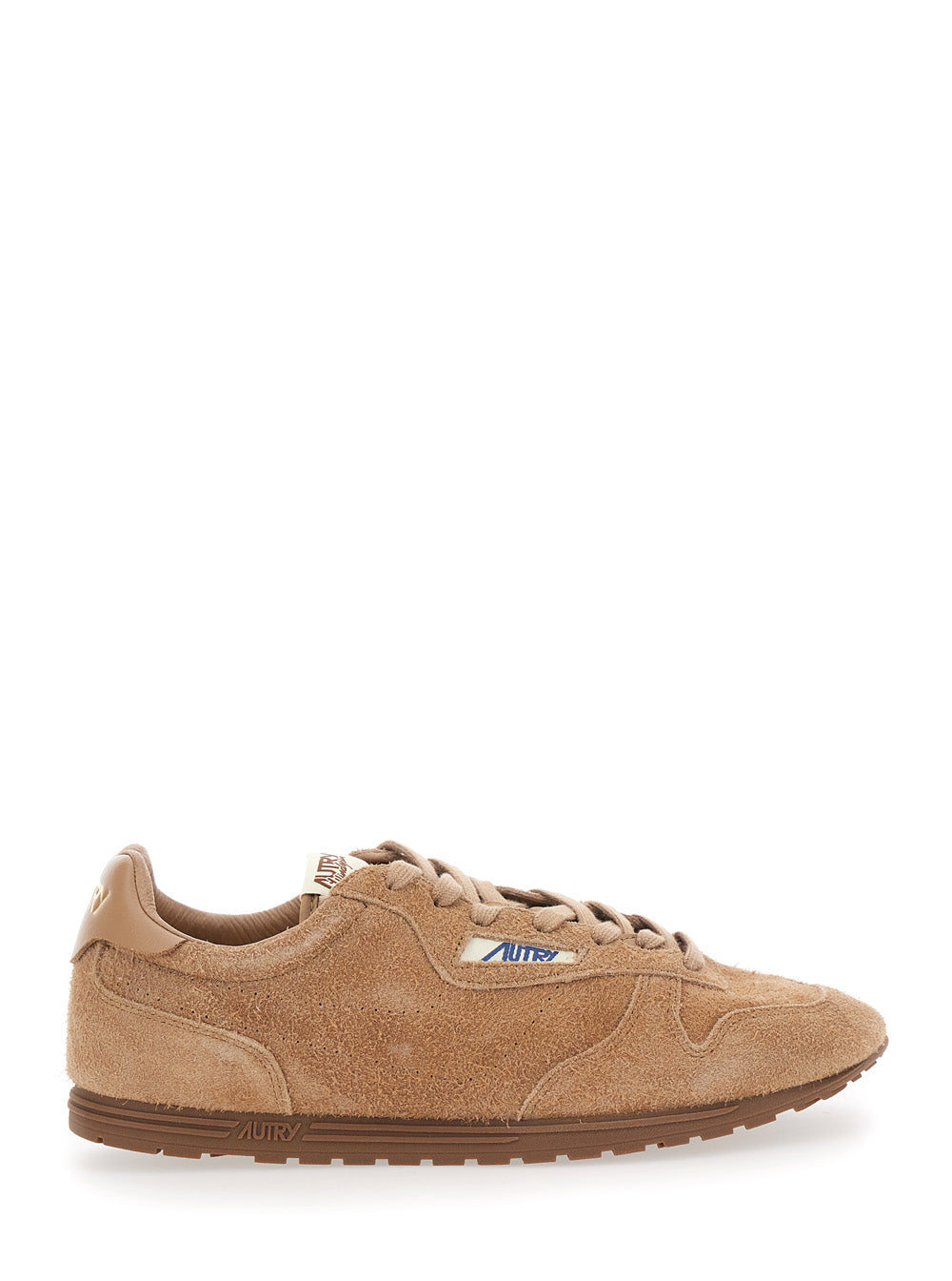 Windspin Low Brown Sneaker With Logo On The Side And Heel Suede Man Cow Nylon