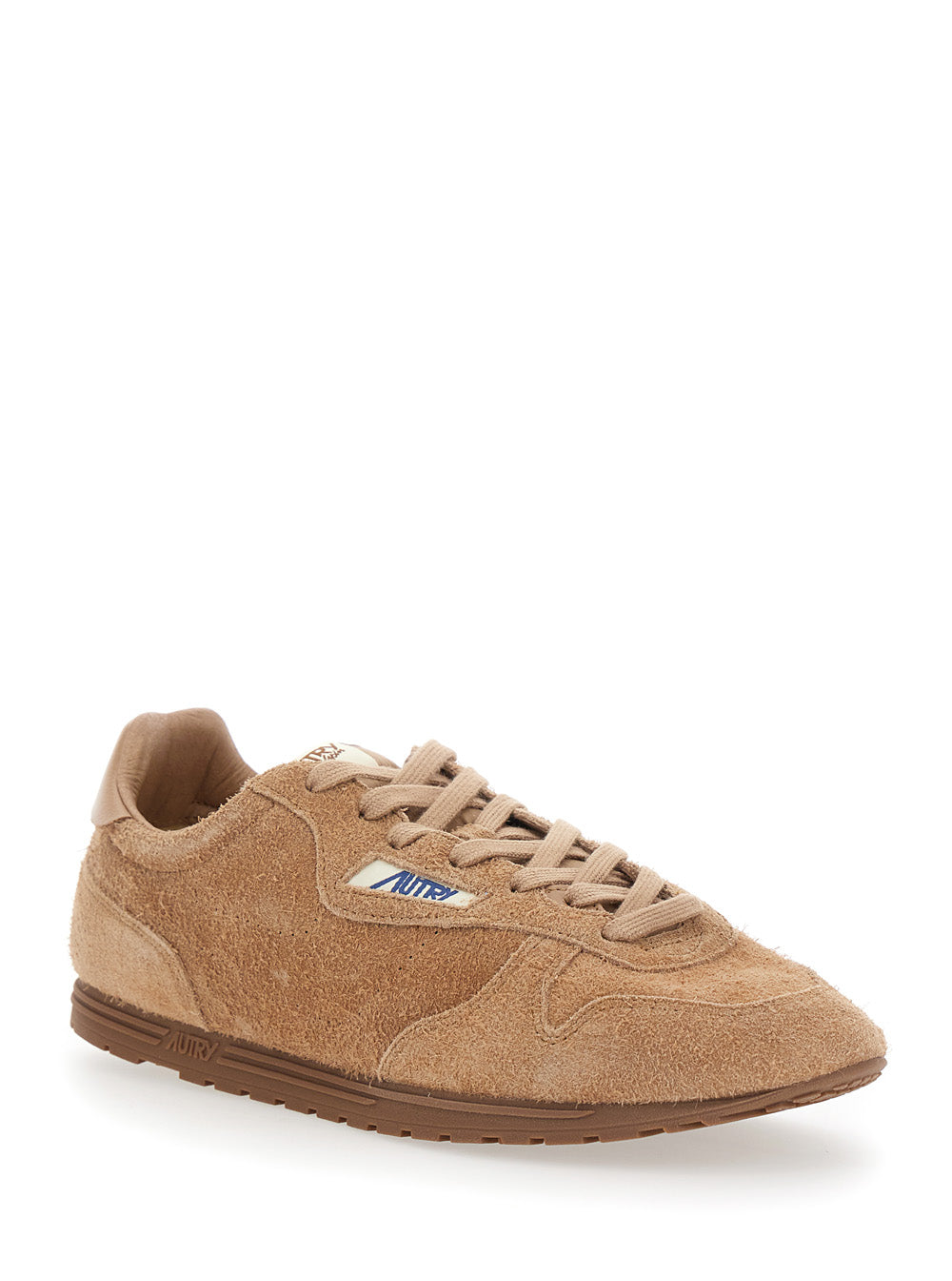 Windspin Low Brown Sneaker With Logo On The Side And Heel Suede Man Cow Nylon
