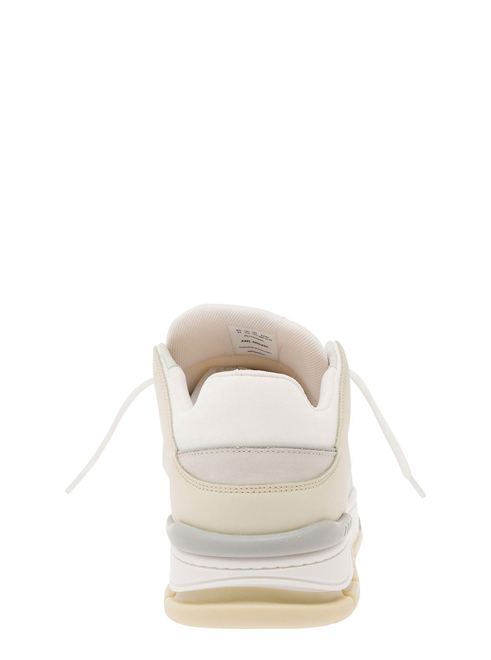 Area Lo White Sneakers With Embossed Logo Leather Blend Man Beige Calf Recycled Polyester