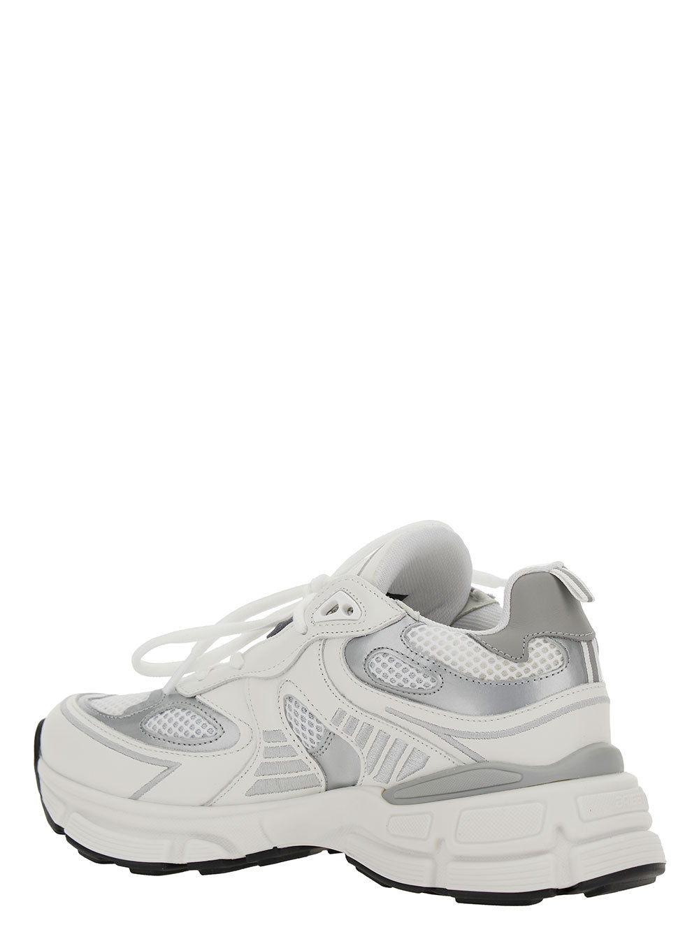 Marathon Ghost Runner White Low Top Sneakers with Reflectivce Details in Leather Blend Woman Recycled Polyester