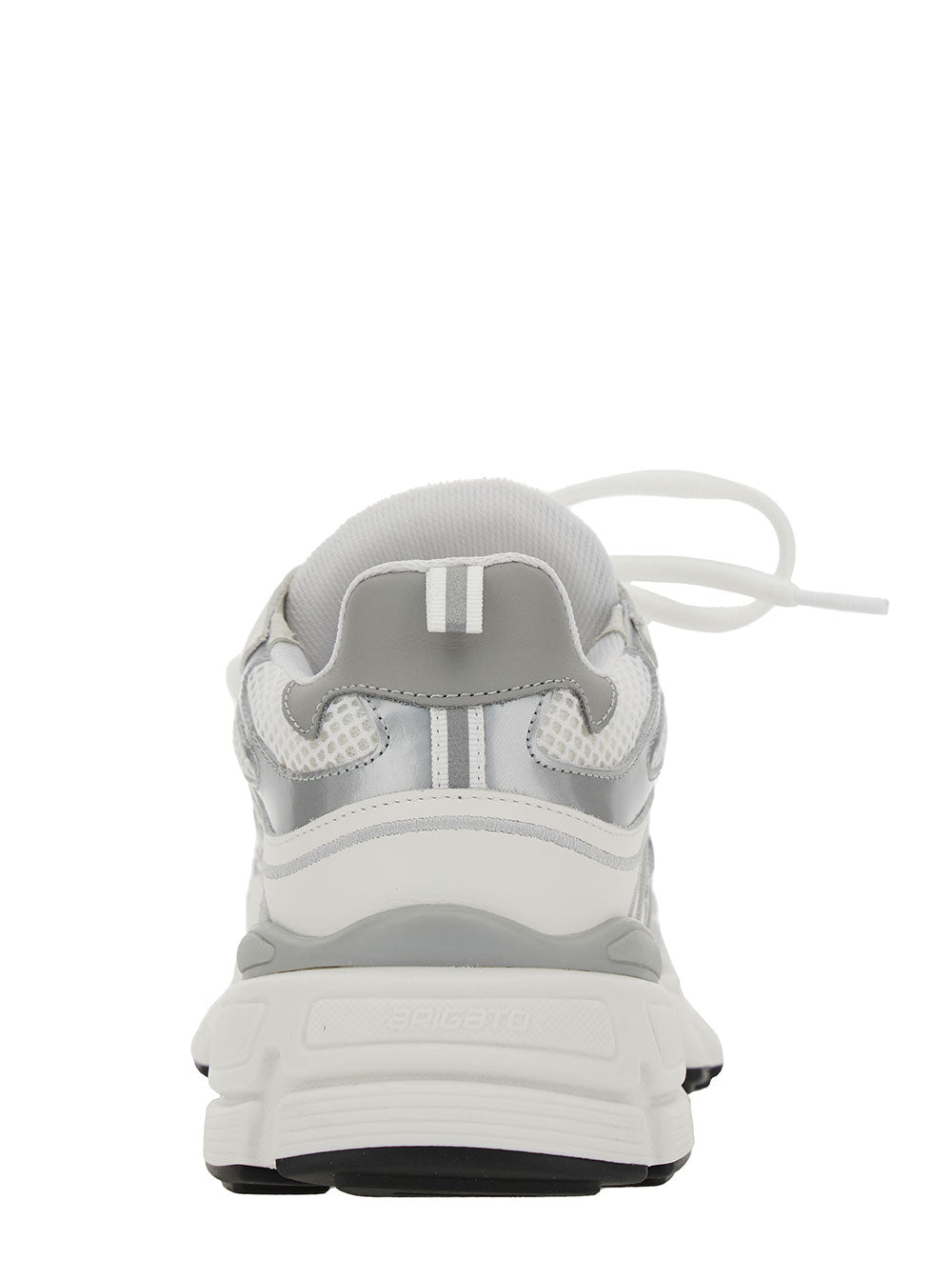 Marathon Ghost Runner White Low Top Sneakers with Reflectivce Details in Leather Blend Woman Recycled Polyester