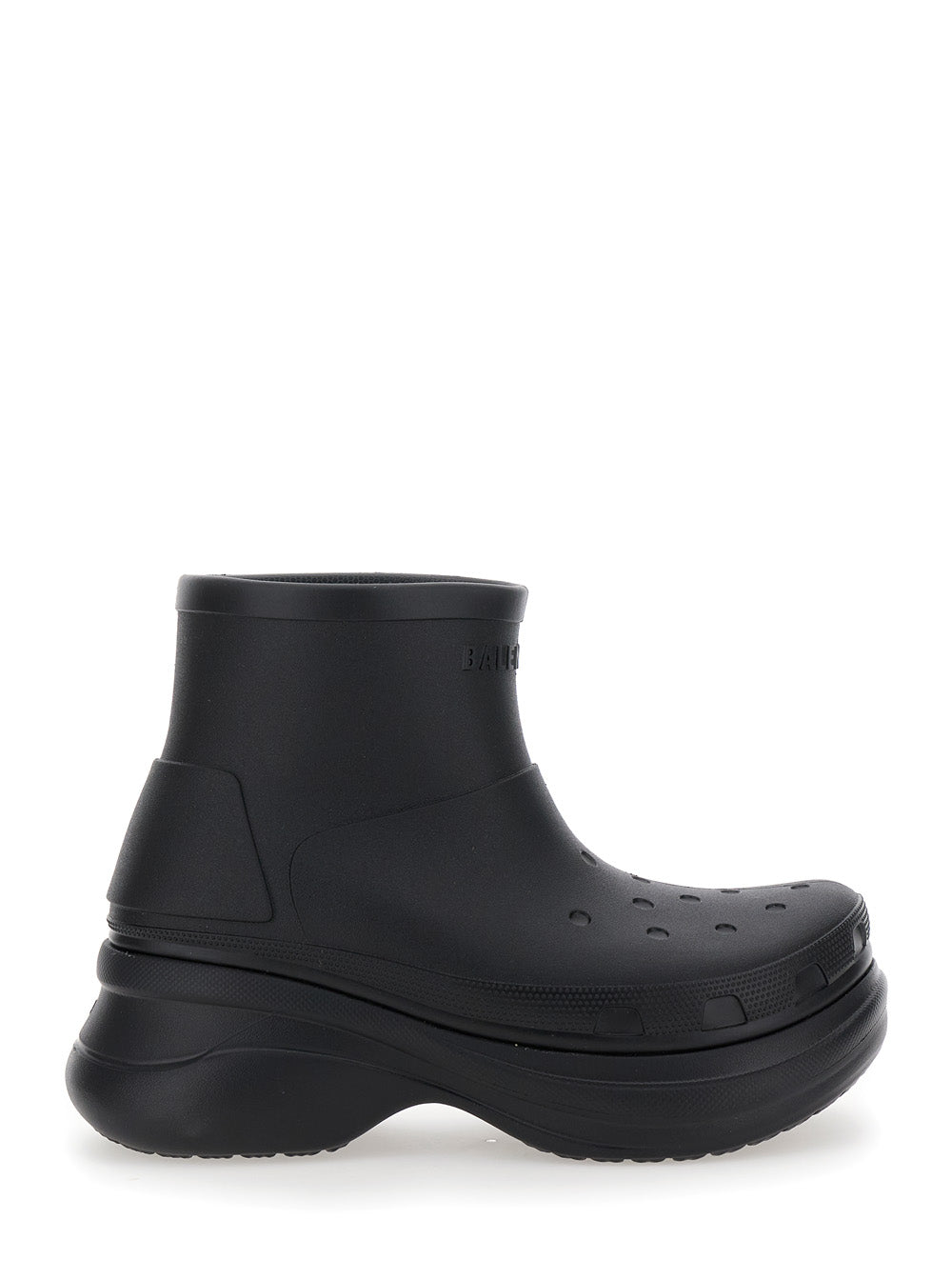 Crocs Black Ankle Boots with Embossed Logo on the Front in Tech Fabric Man Eva