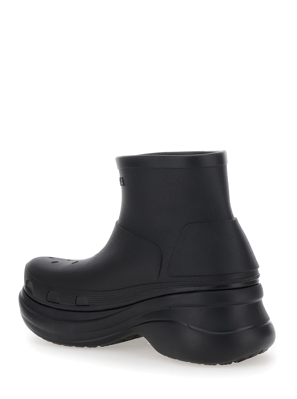 Crocs Black Ankle Boots with Embossed Logo on the Front in Tech Fabric Man Eva