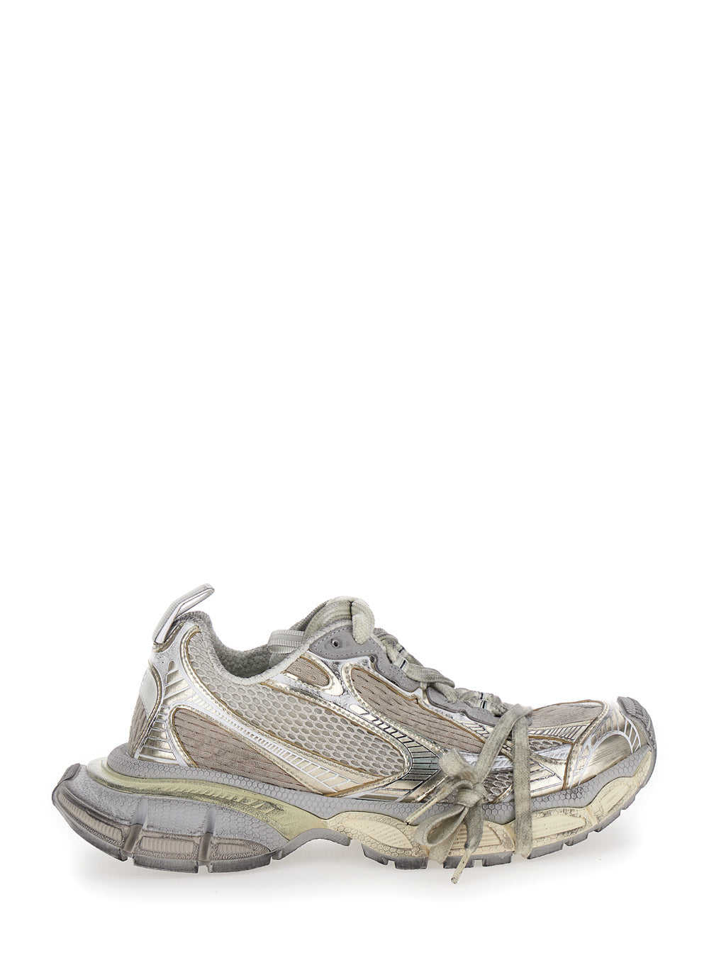 3xl Metallic Low Top Sneakers With Logo Detail Tech Fabric Woman Polyurethane Polyester
