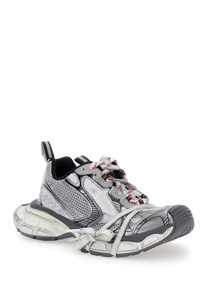 3xl Grey Low Top Sneakers With Logo Detail Tech Fabric Woman Polyurethane Polyester