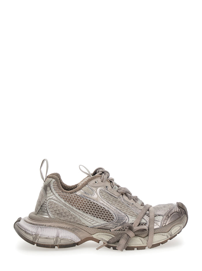 3xl Metallic Low Top Sneakers With Logo Detail Tech Fabric Woman Polyurethane Polyester