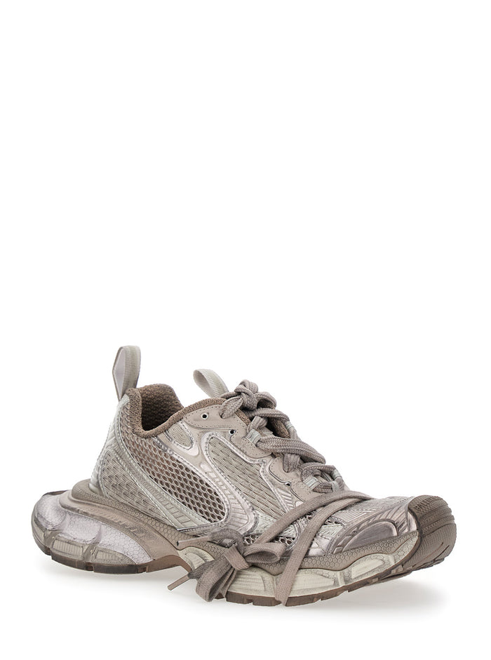3xl Metallic Low Top Sneakers With Logo Detail Tech Fabric Woman Polyurethane Polyester