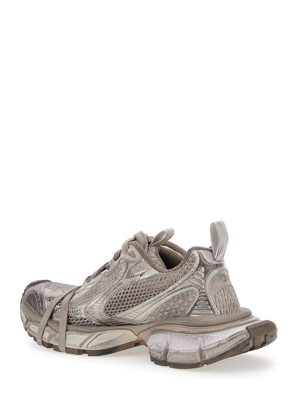 3xl Metallic Low Top Sneakers With Logo Detail Tech Fabric Woman Polyurethane Polyester