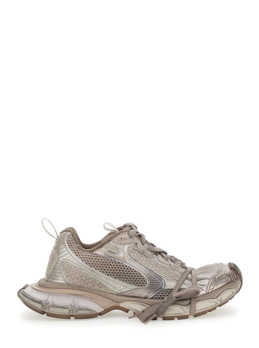 3xl Grey Low Top Sneakers With Logo Detail Tech Fabric Man Polyurethane Polyester