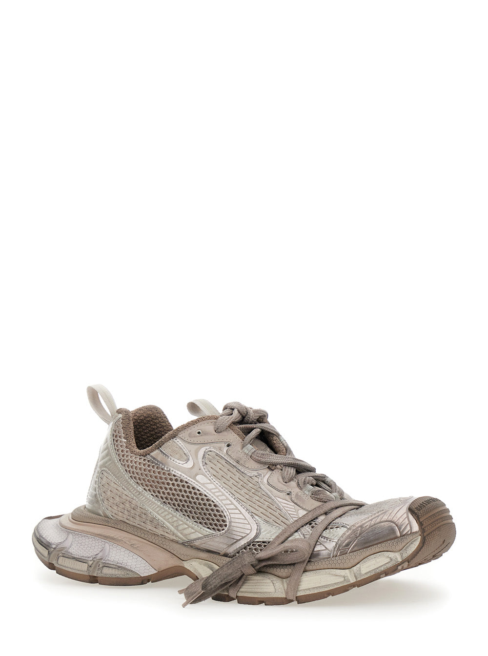 3xl Grey Low Top Sneakers With Logo Detail Tech Fabric Man Polyurethane Polyester