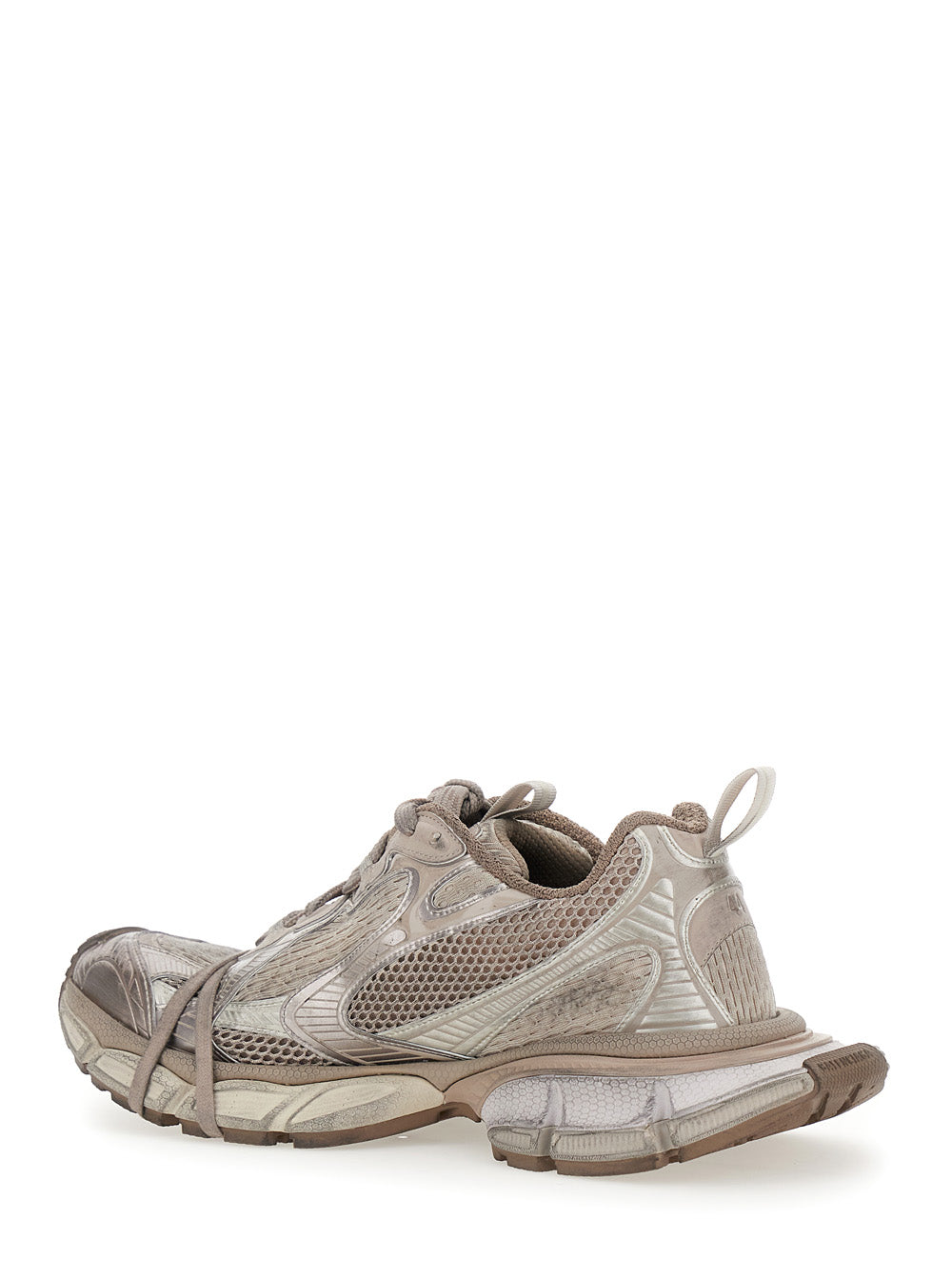 3xl Grey Low Top Sneakers With Logo Detail Tech Fabric Man Polyurethane Polyester
